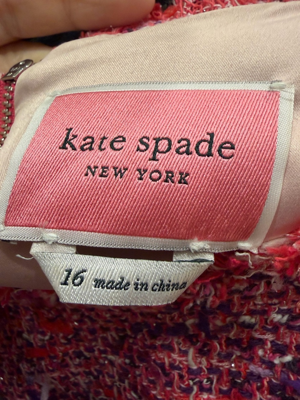 NWOT Kate Spade New York Flutter Sleeve Tweed Dress - Sz 16 - Picture 4 of 5